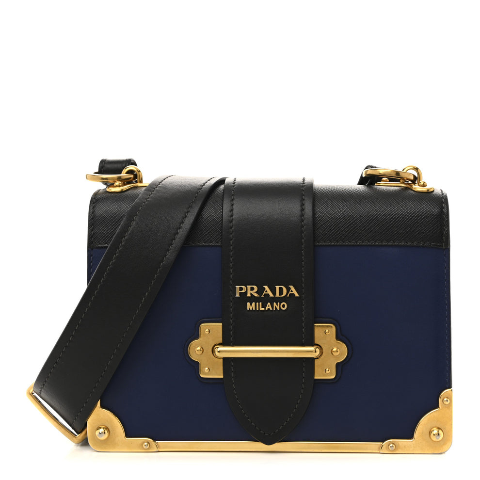 City Calf Saffiano Cahier Bag Bluette Black