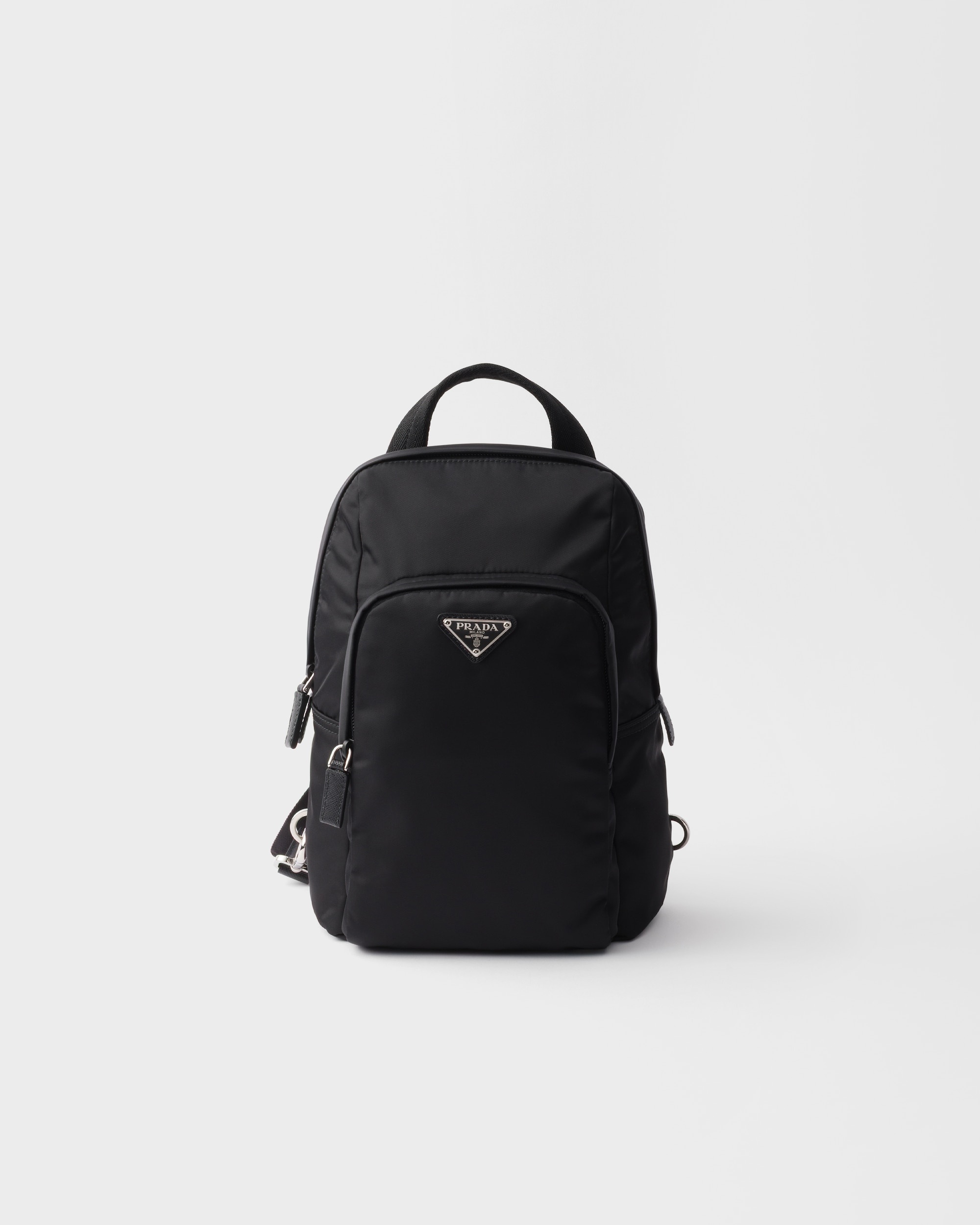 Re-Nylon and Saffiano leather backpack