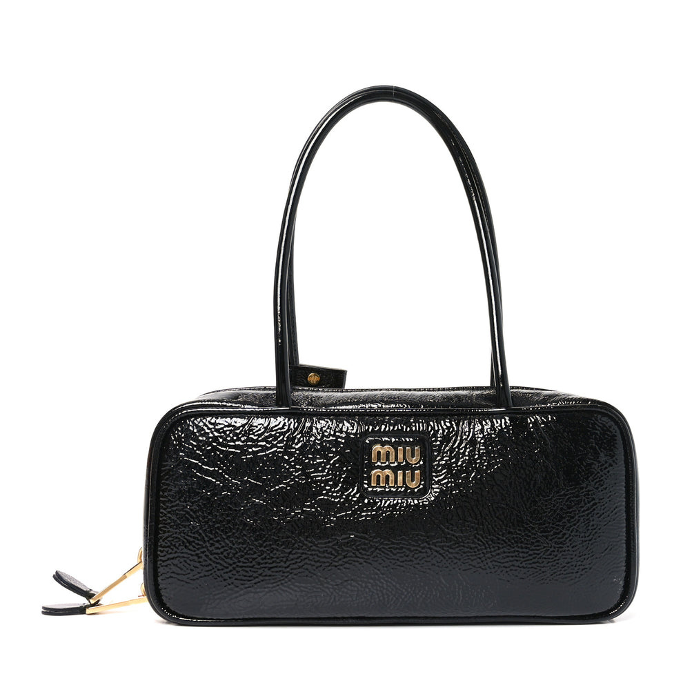 Naplak Patent Small Beau Top Handle Bag Black