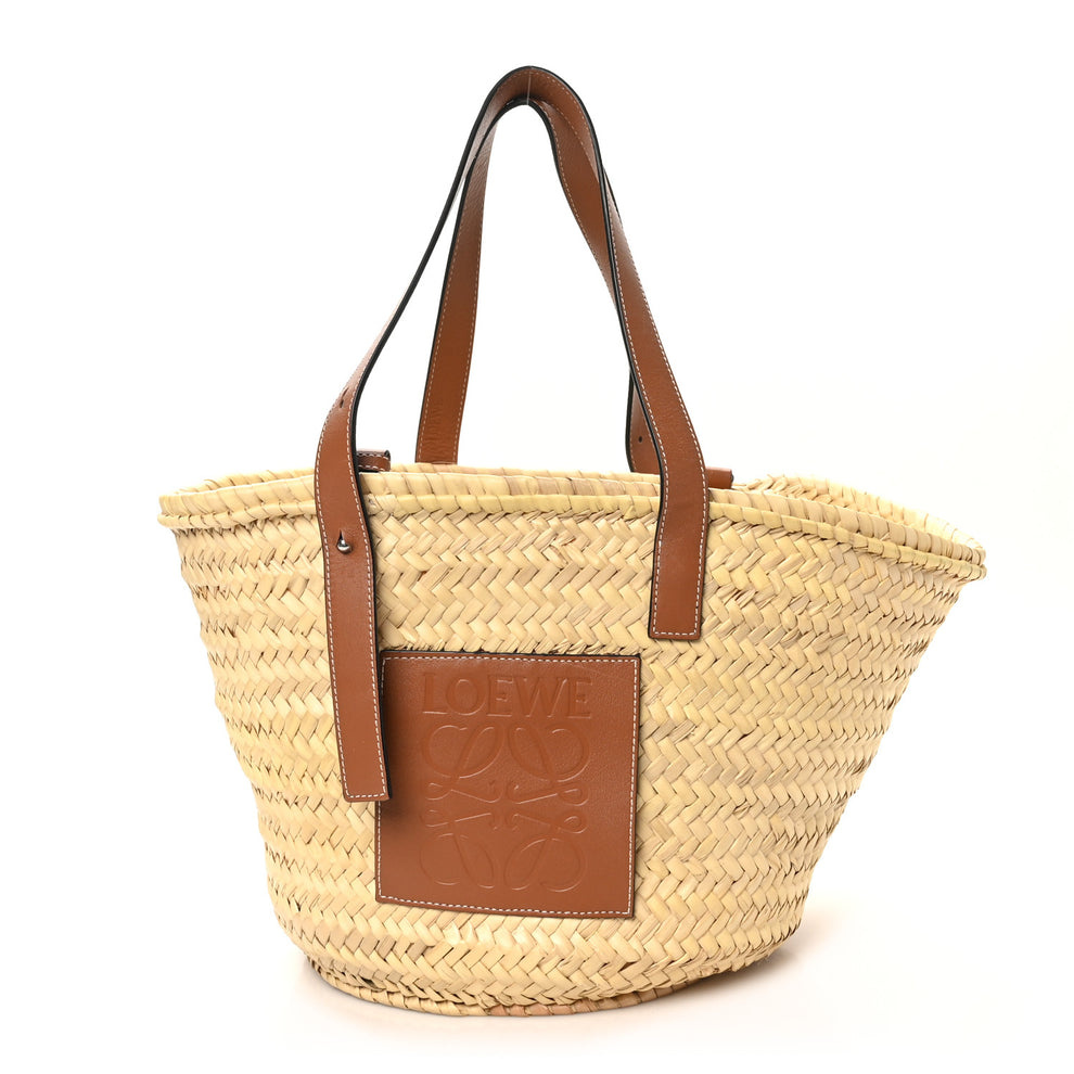 Raffia Basket Tote Bag Natural Tan