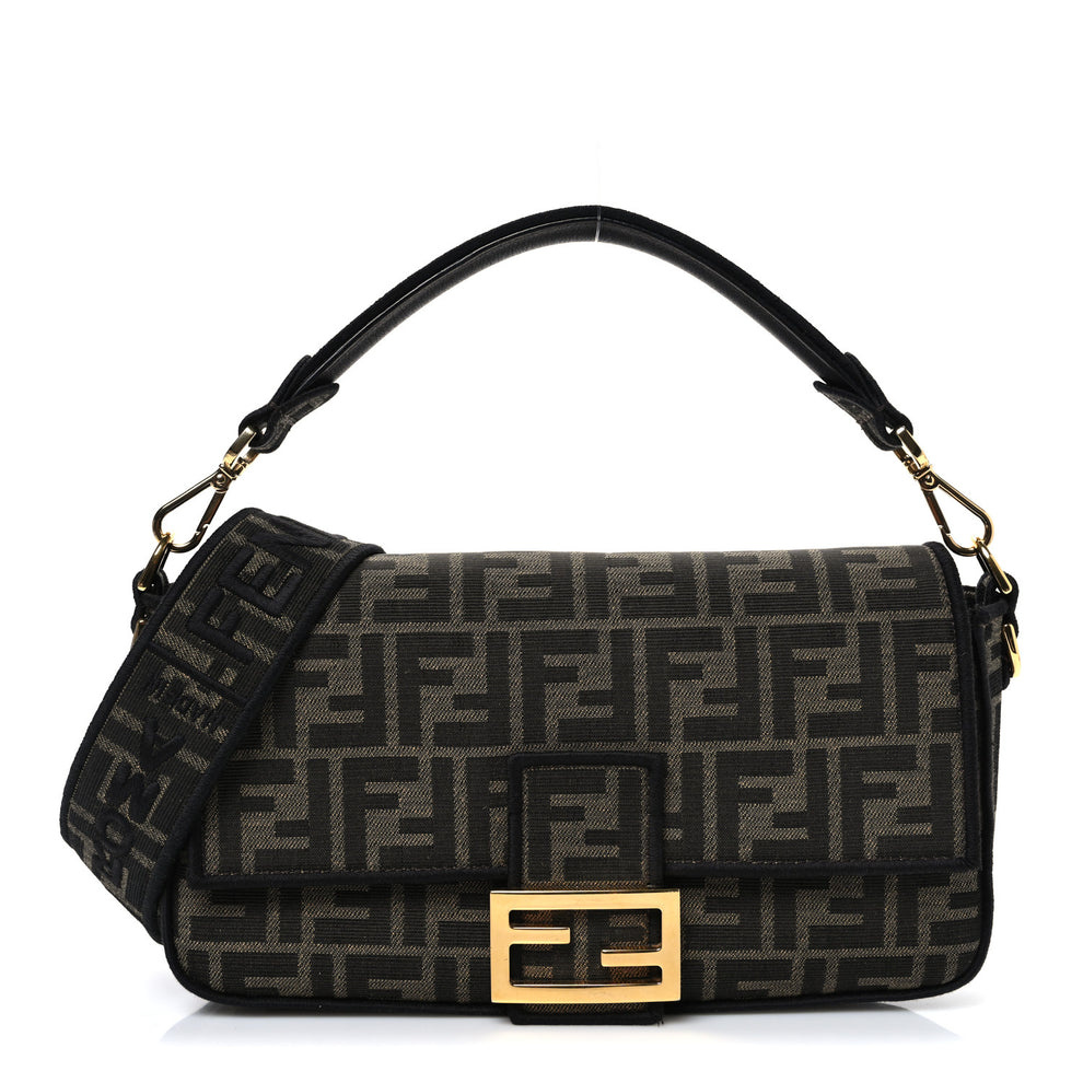 Fabric Jacquard FF 1974 Medium Baguette Tobacco Moro Black