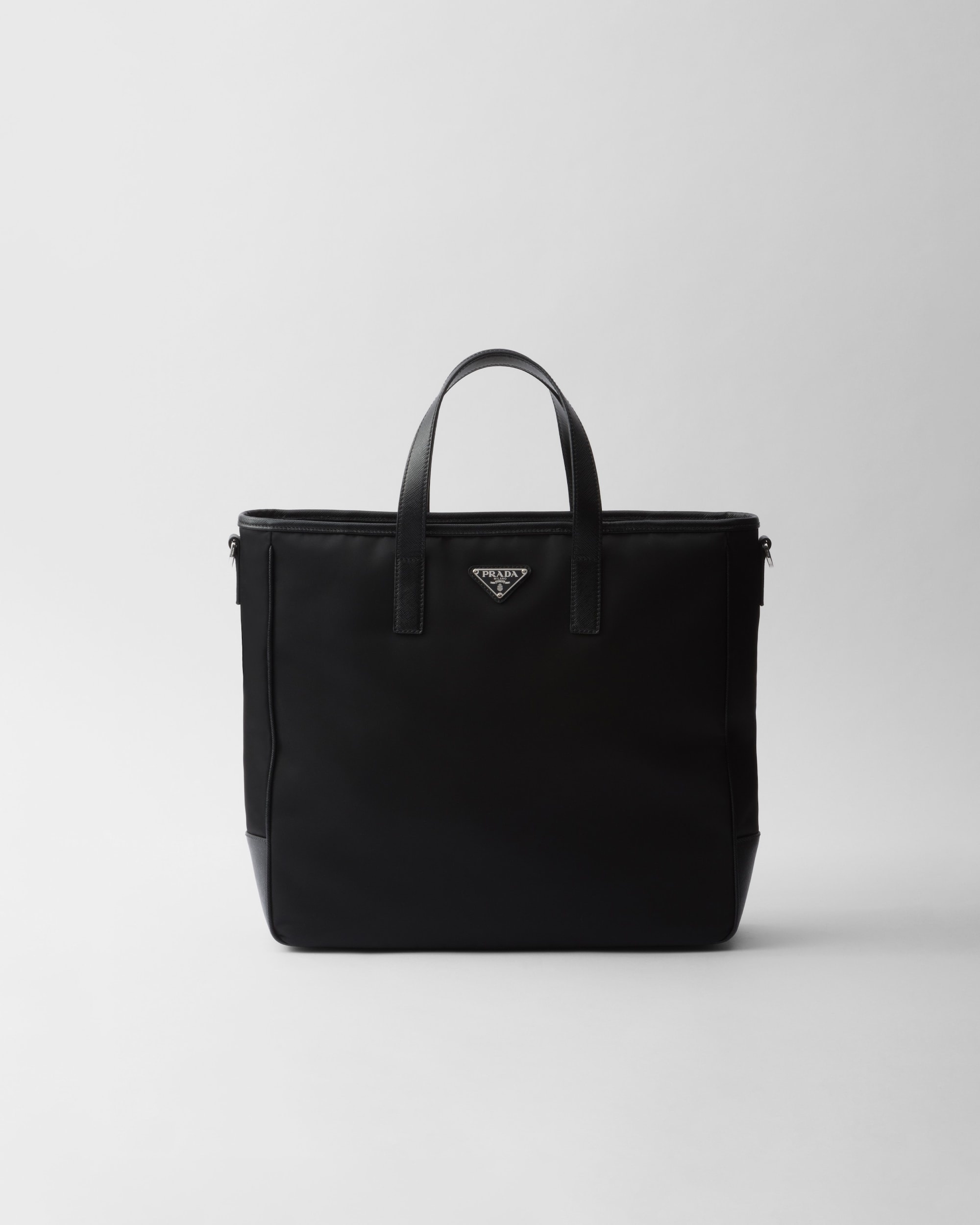 Re-Nylon and Saffiano leather tote bag