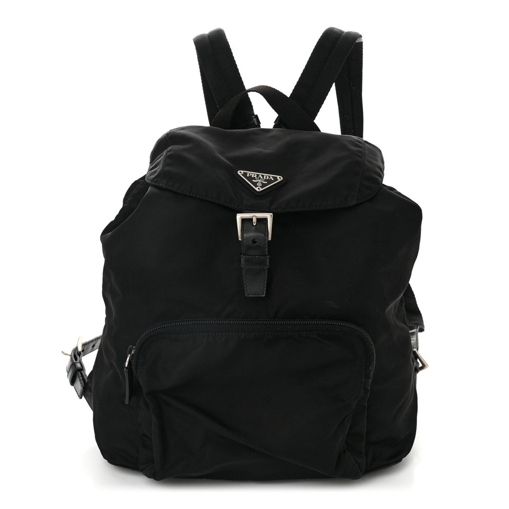 Tessuto Nylon Saffiano Medium Backpack Black