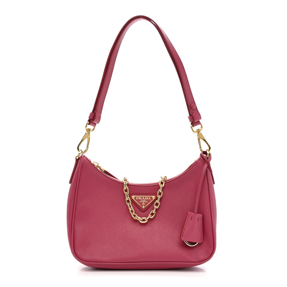 Saffiano Lux Mini Re-Edition Shoulder Bag Bruyere