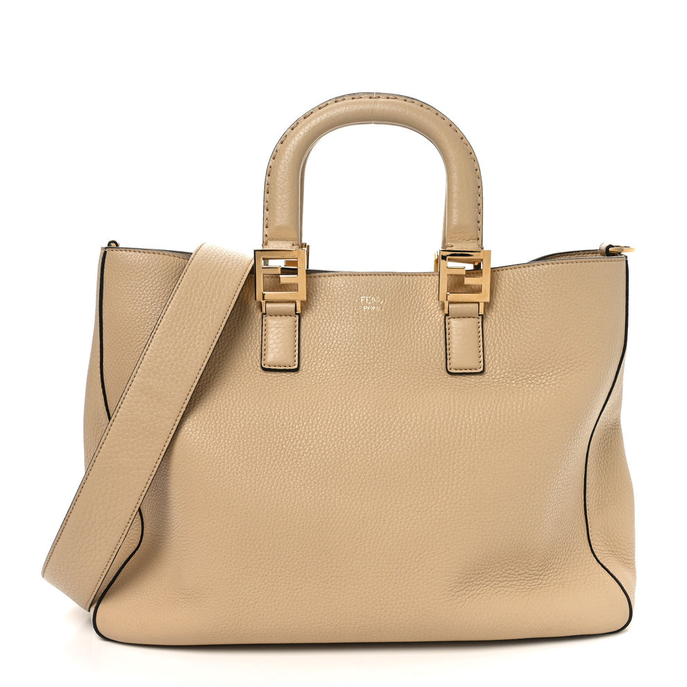 Cuoio Romano Selleria Medium FF Tote Paglia Oro Soft
