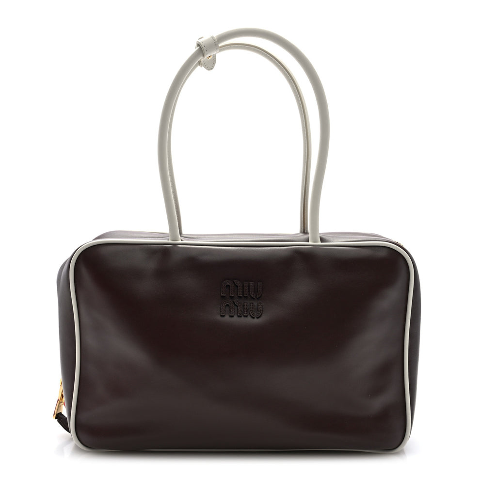 Soft Calf Softy Large Contrast Beau Top Handle Bag Radica White