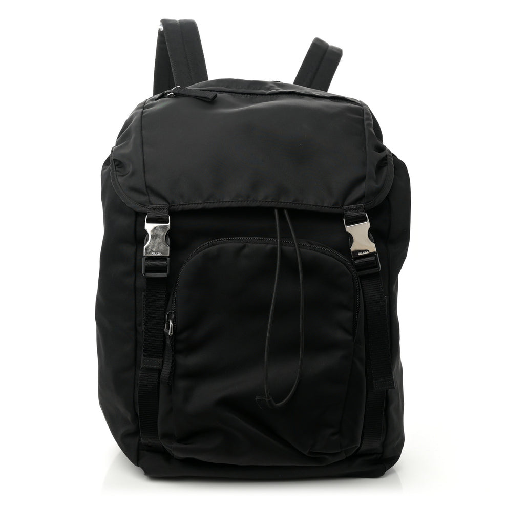 Tessuto Nylon Montagna Double Buckle Backpack Black