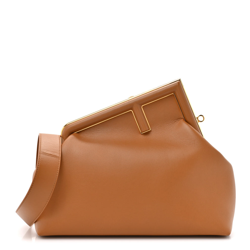 Shiny Nappa Medium Fendi First Caramello