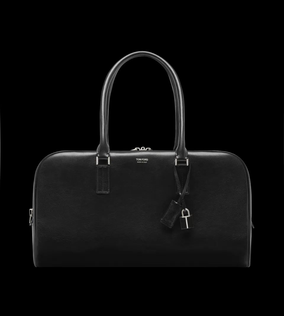 SUPPLE GRAIN LEATHER DOUBLE ZIP BOWLING BAG