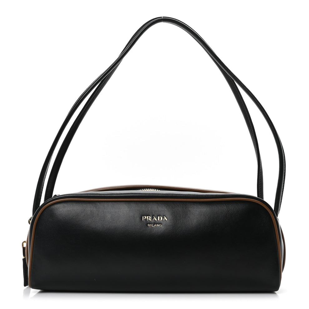 Soft Calfskin Swing Shoulder Bag Black Hazelnut