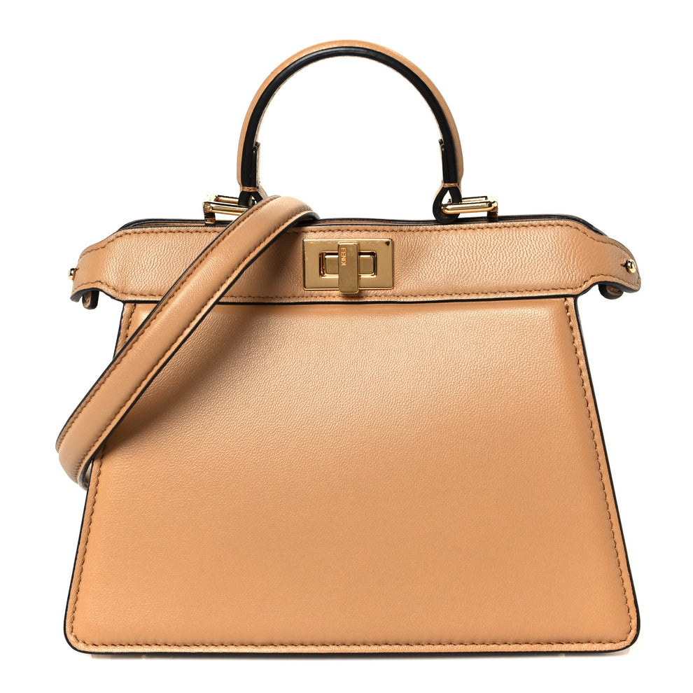 Shiny Nappa Petite Peekaboo I SEE U Satchel Miele Scuro