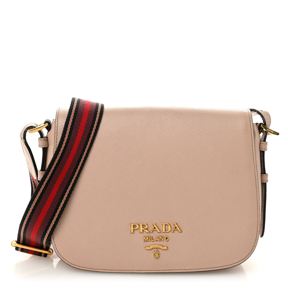 Saffiano Flap Crossbody Cipria