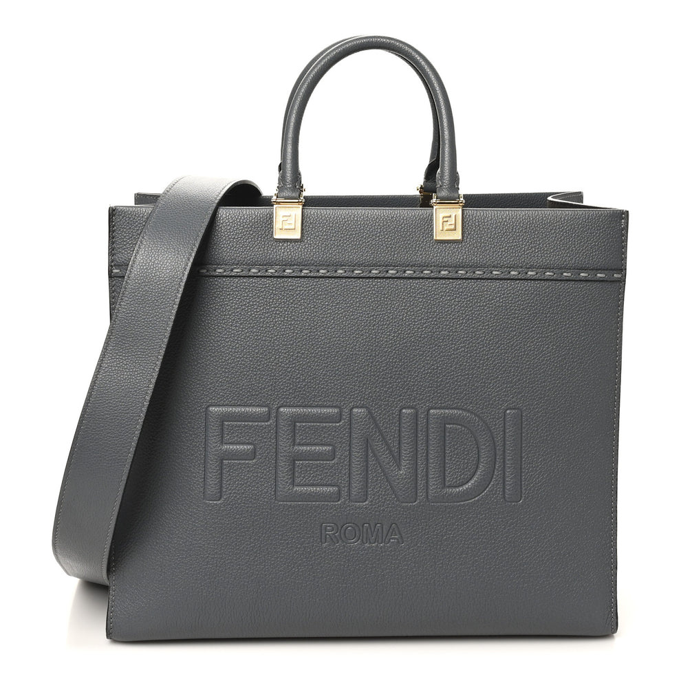 Vitello Cher Logo Debossed Medium Fendi Sunshine Shopper Tote Real Tempesta