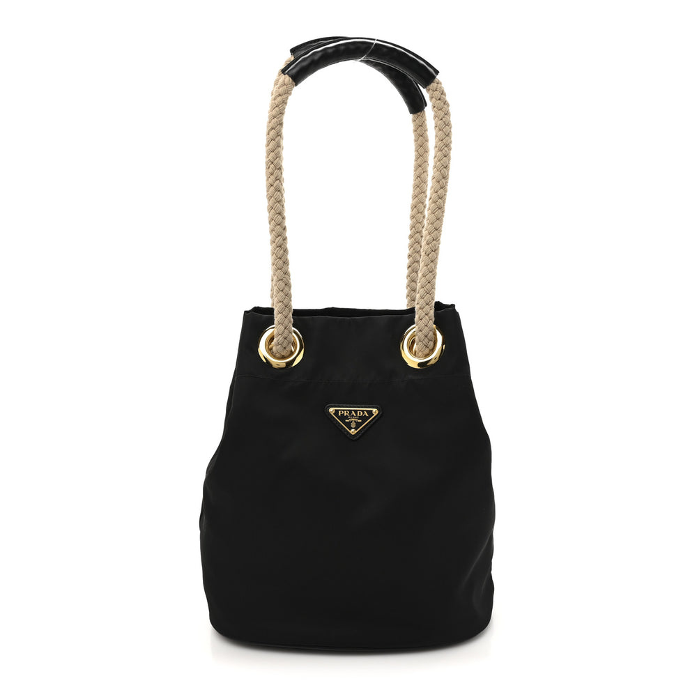 Re-Nylon Triangle Mariner Bucket Bag Black