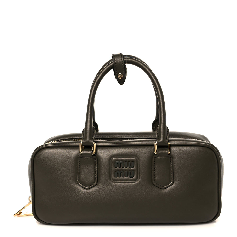 Calfskin Arcadie Top Handle Bag Military Green