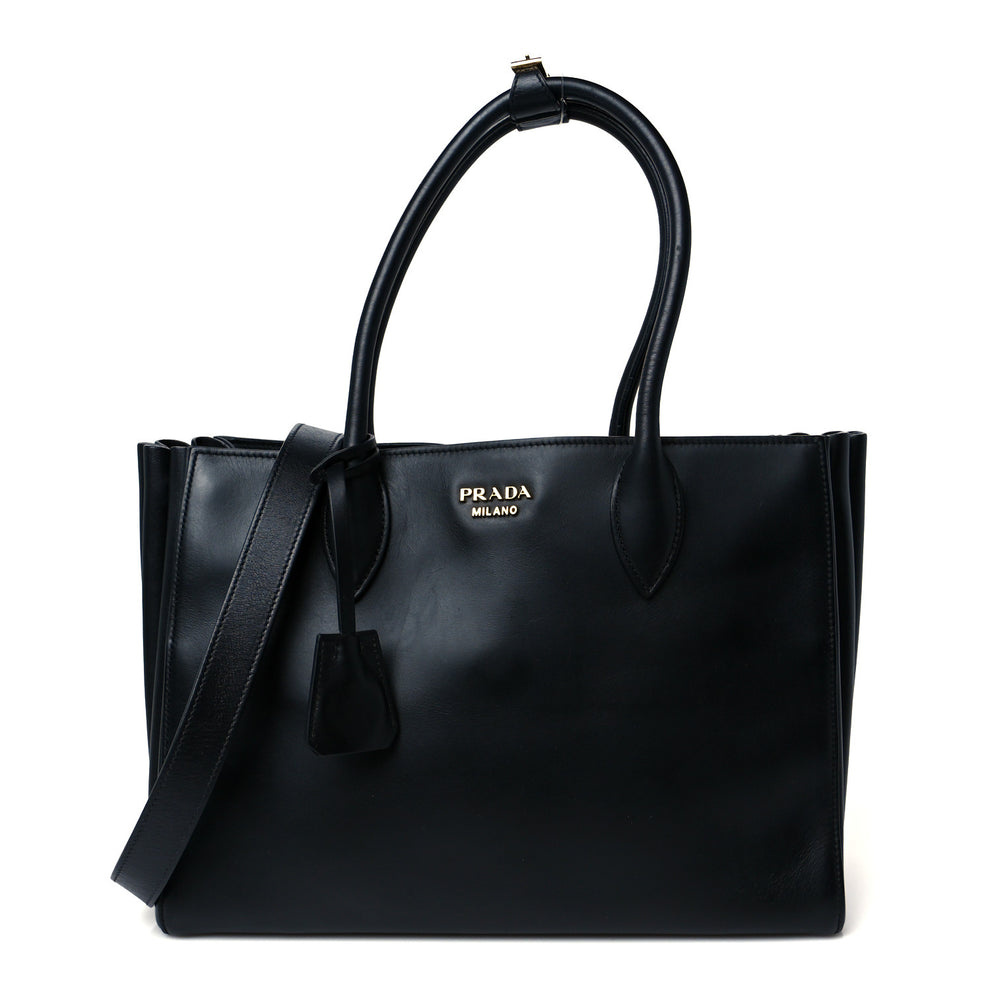 City Calfskin Medium Bibliothèque Tote Black