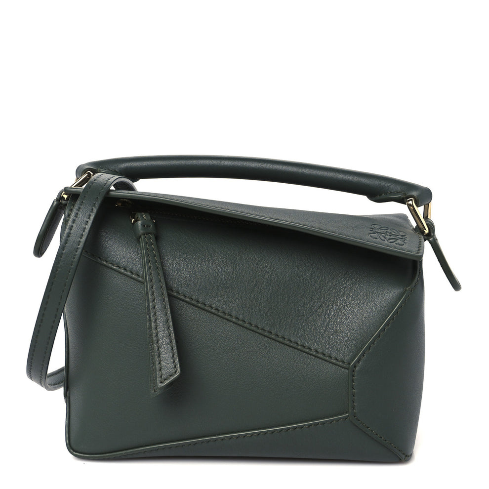 Calfskin Mini Puzzle Edge Bag Vintage Khaki