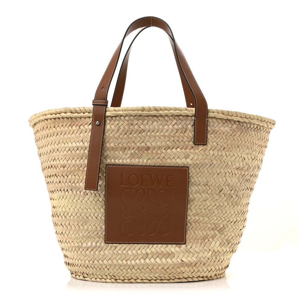 Raffia Large Basket Tote Bag Natural Tan