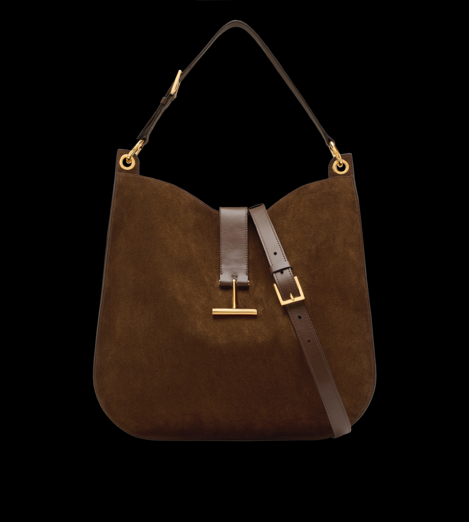 SUEDE LEATHER AND SMOOTH LEATHER TARA LARGE CROSSBODY