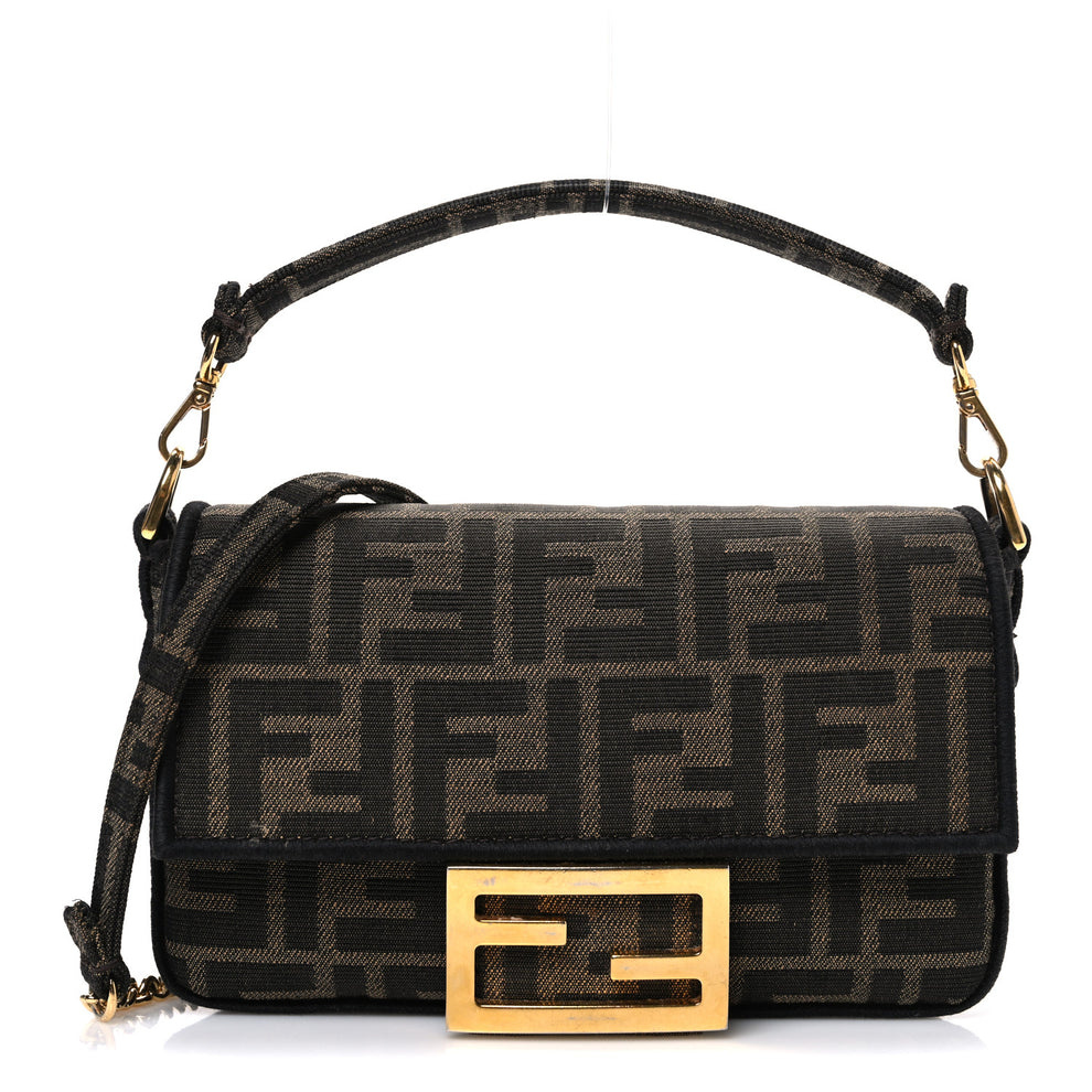 Fabric Jacquard FF 1974 Mini Baguette Tobacco Moro Black