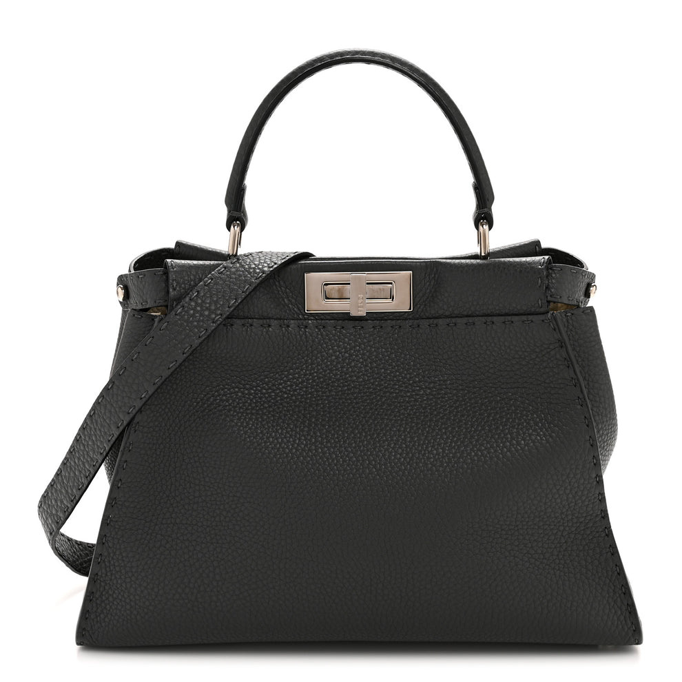 Cuoio Romano Selleria Bi-Color Medium Peekaboo Iconic Satchel Asfalto Latte