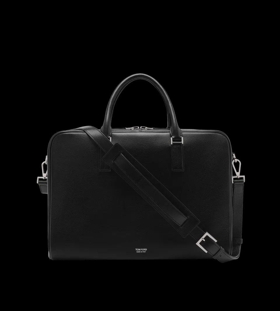 GRAIN LEATHER MINIMAL BRIEFCASE