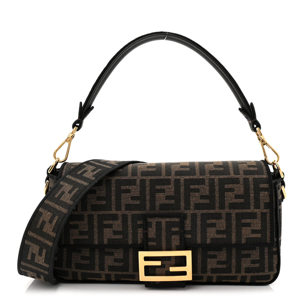 Fabric Jacquard FF 1974 Medium Baguette Tobacco Moro Black