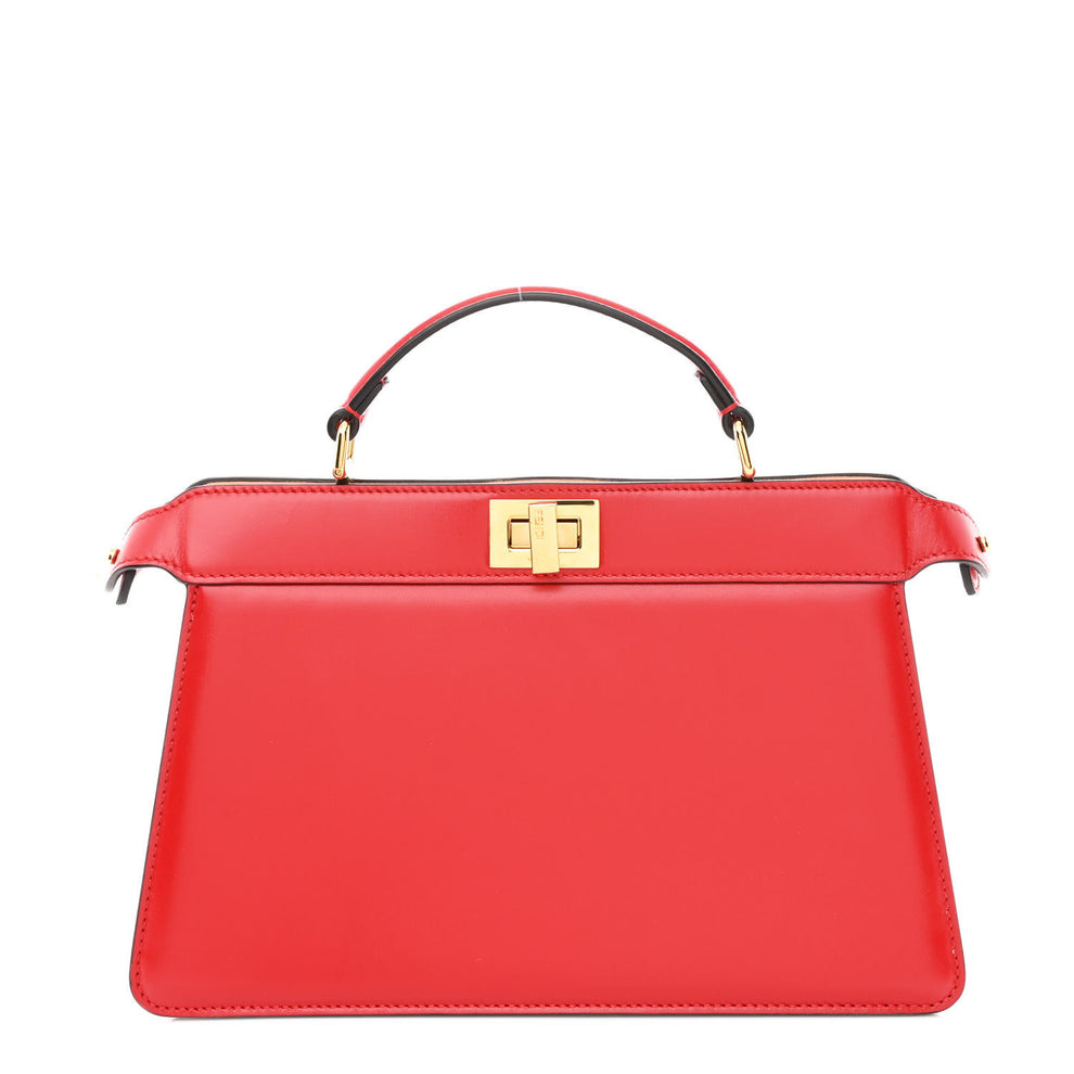 Vitello King Luxor Shiny Nappa Medium Peekaboo I SEE U East West Satchel Fuoco Light Rose