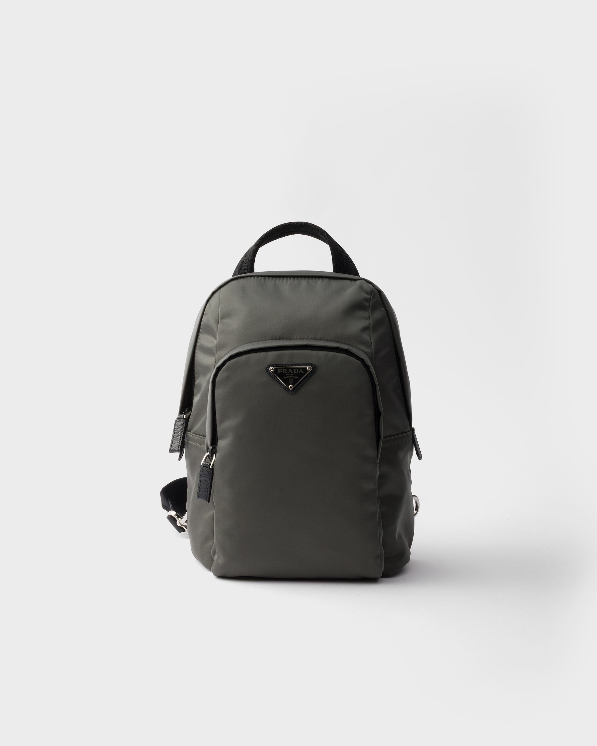 Re-Nylon and Saffiano leather backpack