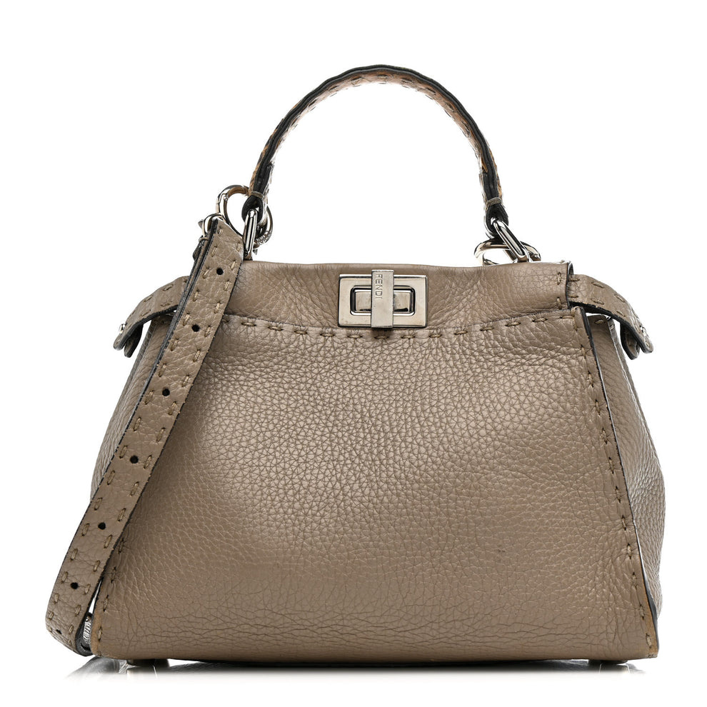 Cuoio Romano Snakeskin Selleria Mini Peekaboo Iconic Satchel Roccia Corda