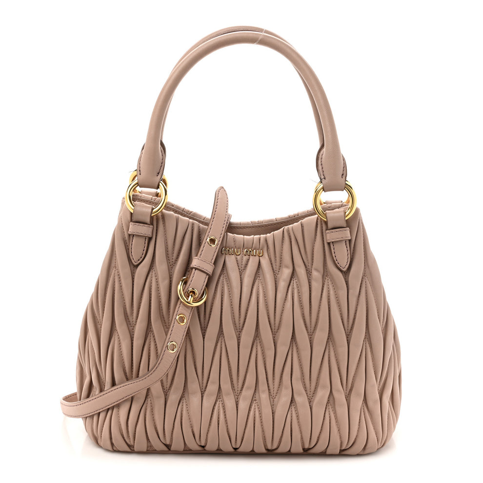 Nappa Matelasse Tote Cammeo