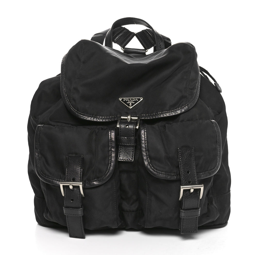 Tessuto Nylon Vela Medium Backpack Black