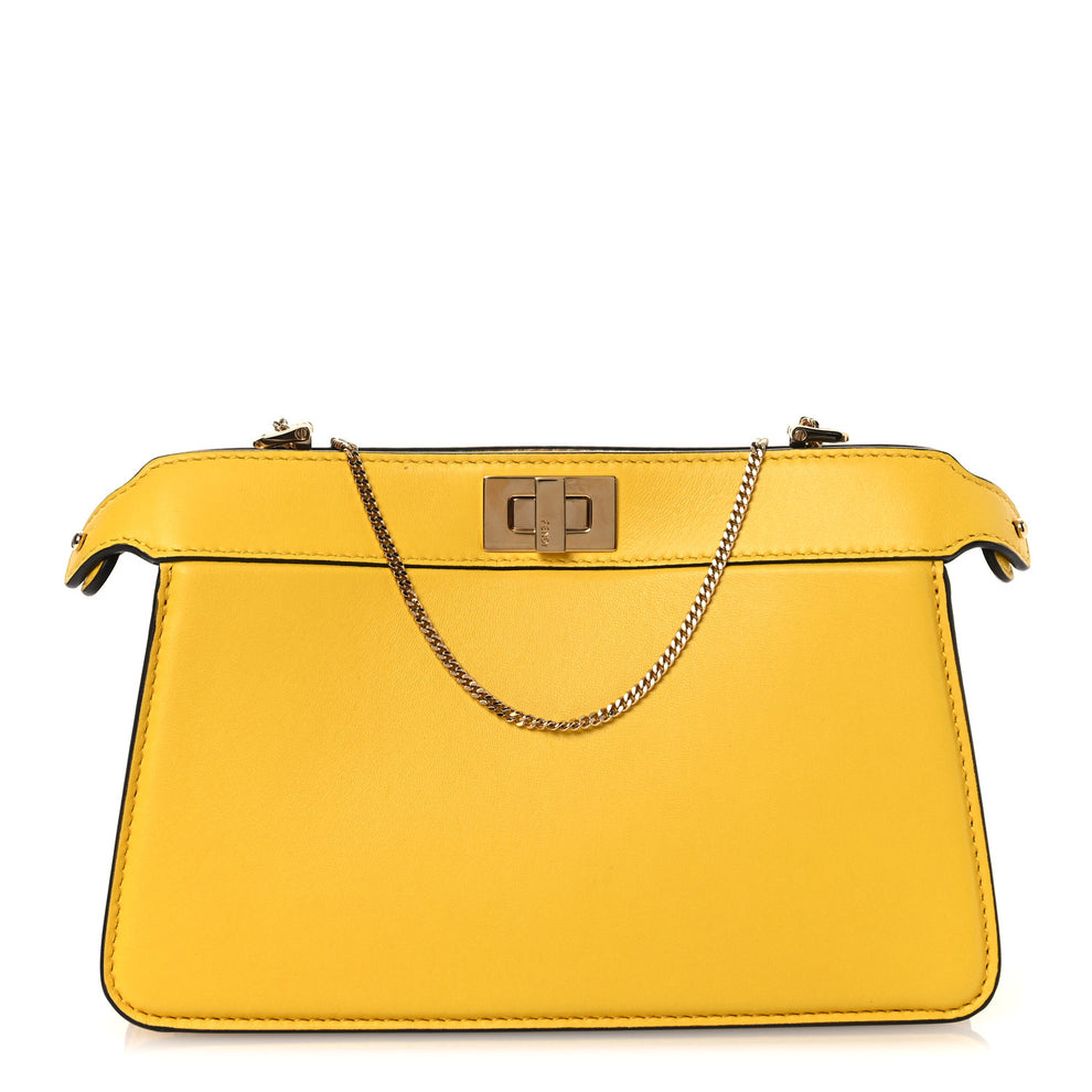 Nappa Small Peekaboo I SEE U East West Chain Satchel Limone