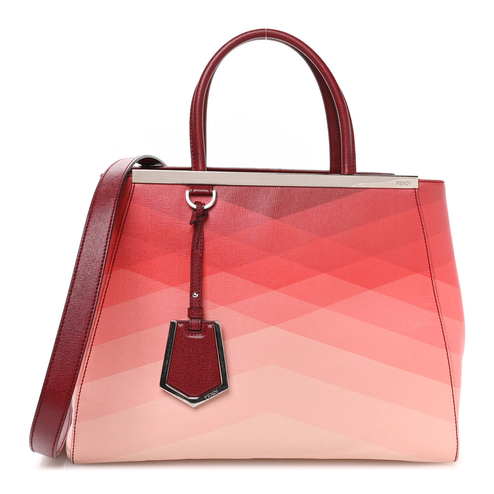 Vitello Elite Geometric Degrade Regular 2Jours Tote Red