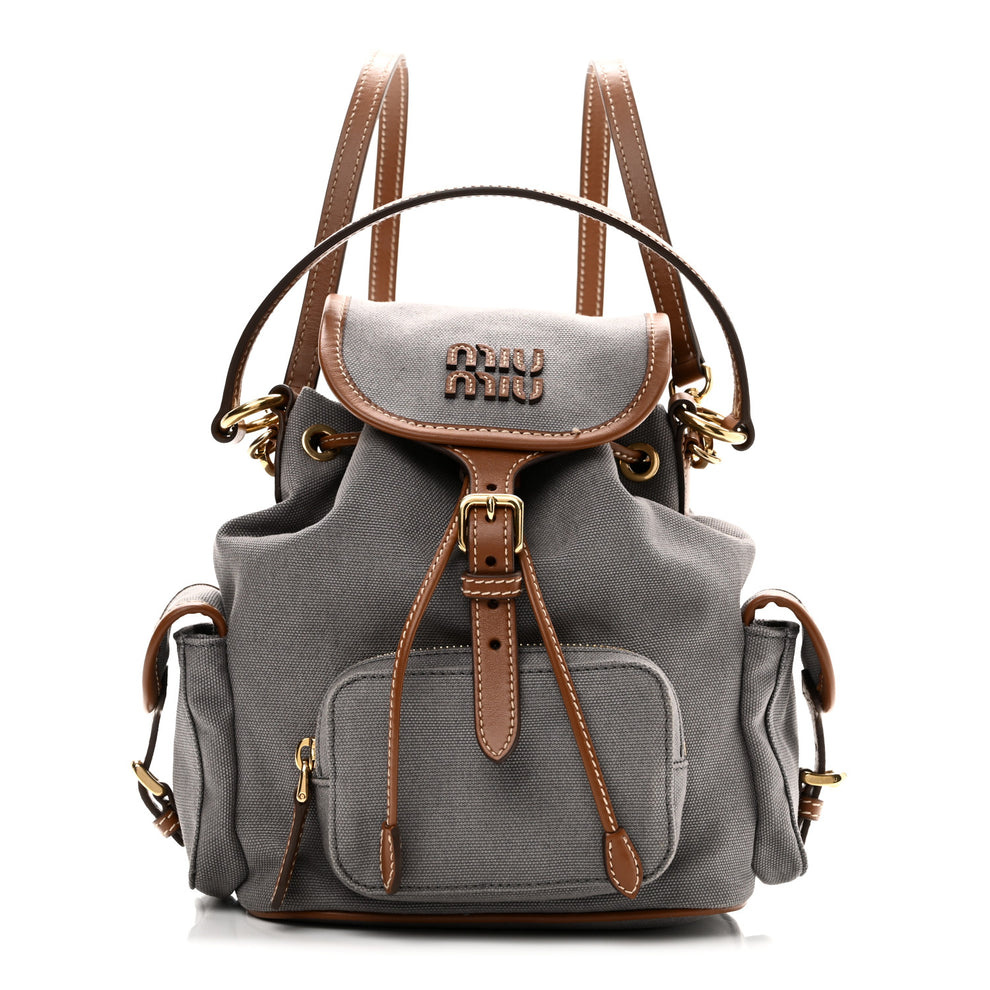 Canapa Soft Calfskin Mini Backpack Aluminum Brandy