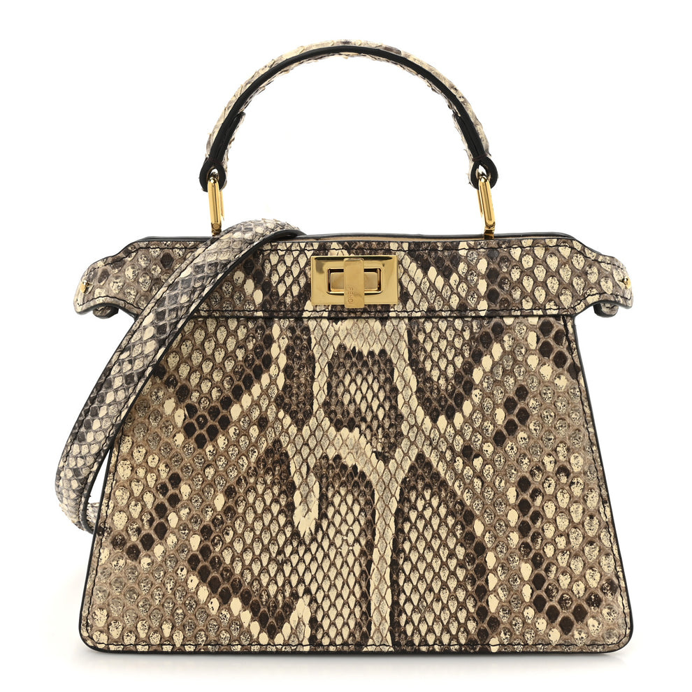 Snakeskin Shiny Nappa Petite Peekaboo I SEE U Satchel Daisy Roccia Camelia
