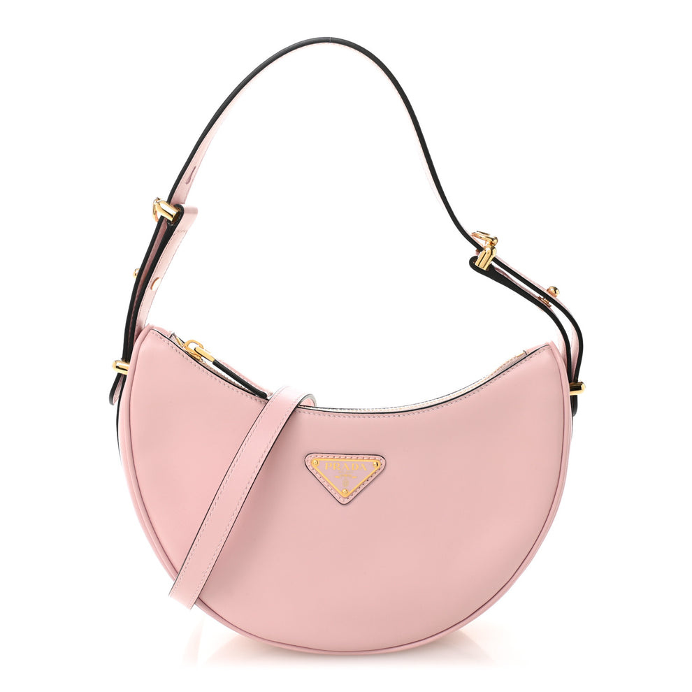Soft Calfskin Arque Shoulder Bag Alabastro