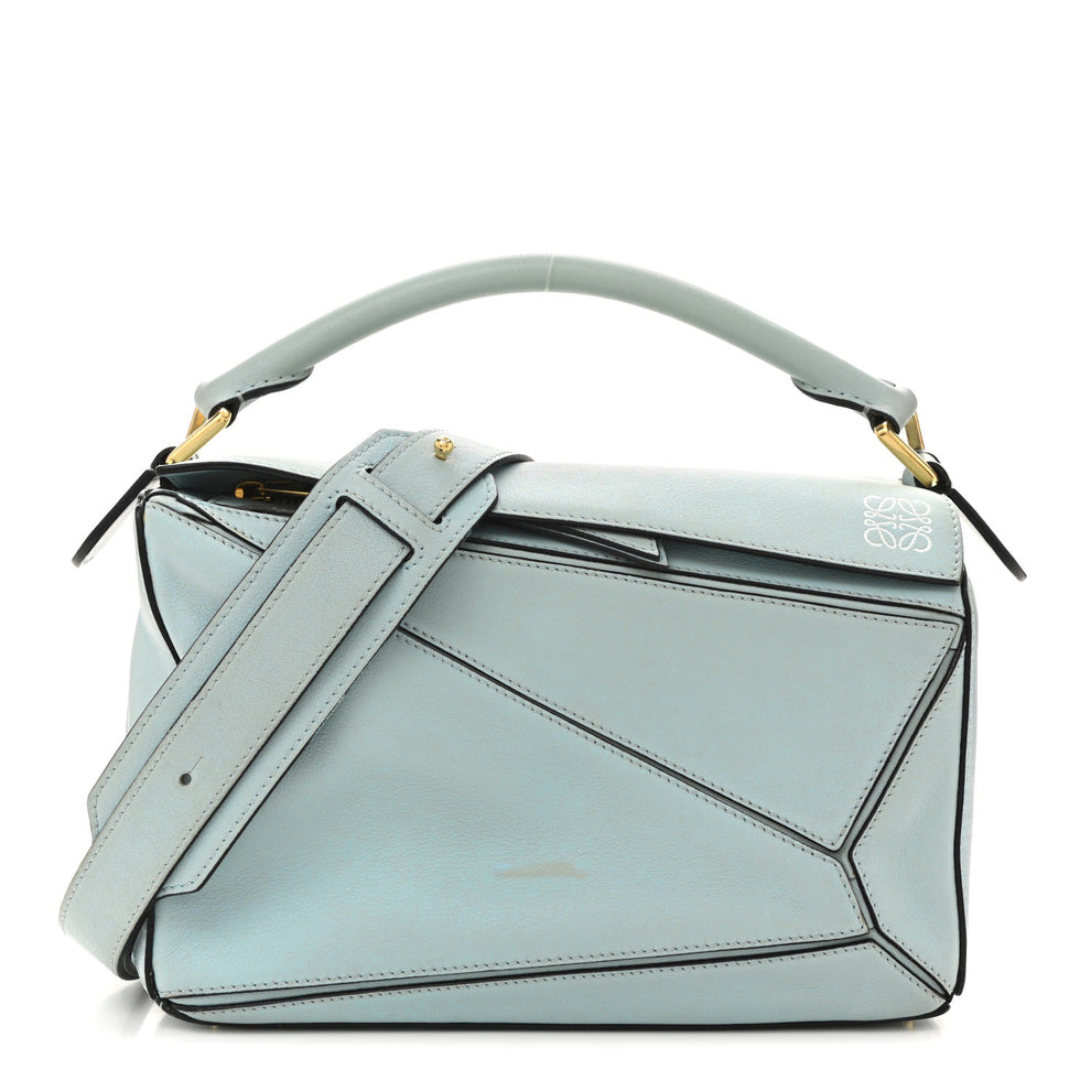 Calfskin Small Puzzle Bag Light Blue