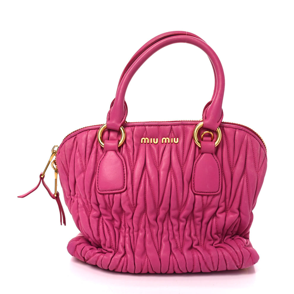 Nappa Matelasse Lux Mini Crossbody Tote Peonia