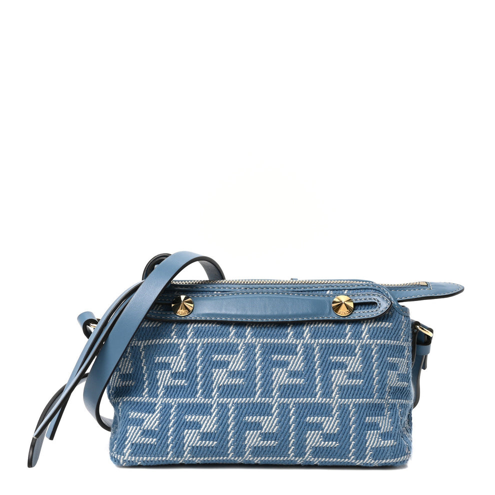 Denim Jacquard FF Effect Vitello Grace Soft Mini By The Way Boston Blue White