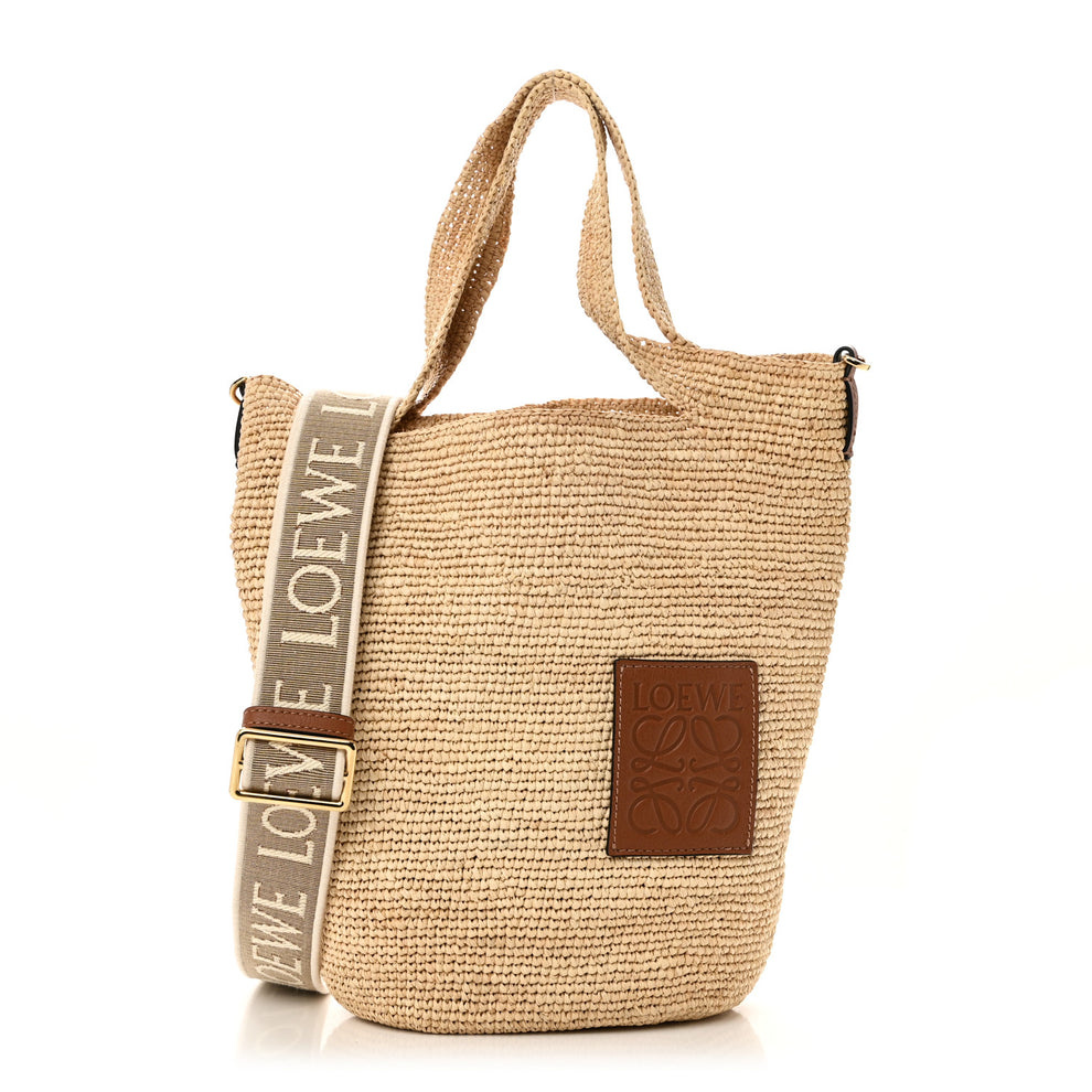 Raffia Mini Slit Tote Bag Natural Tan