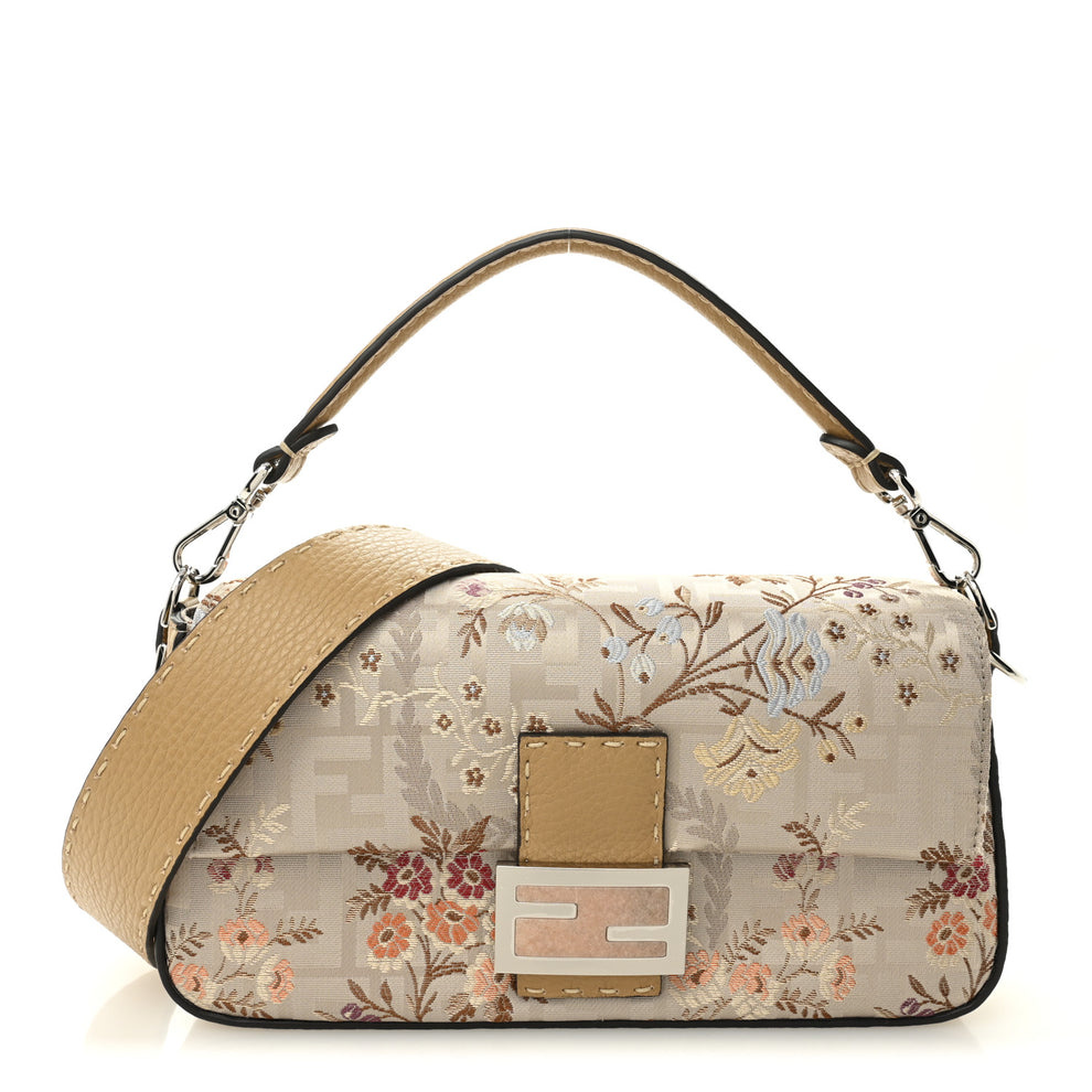 Satin Cuoio Romano Hand In Hand Campania Floral Baguette Multicolor