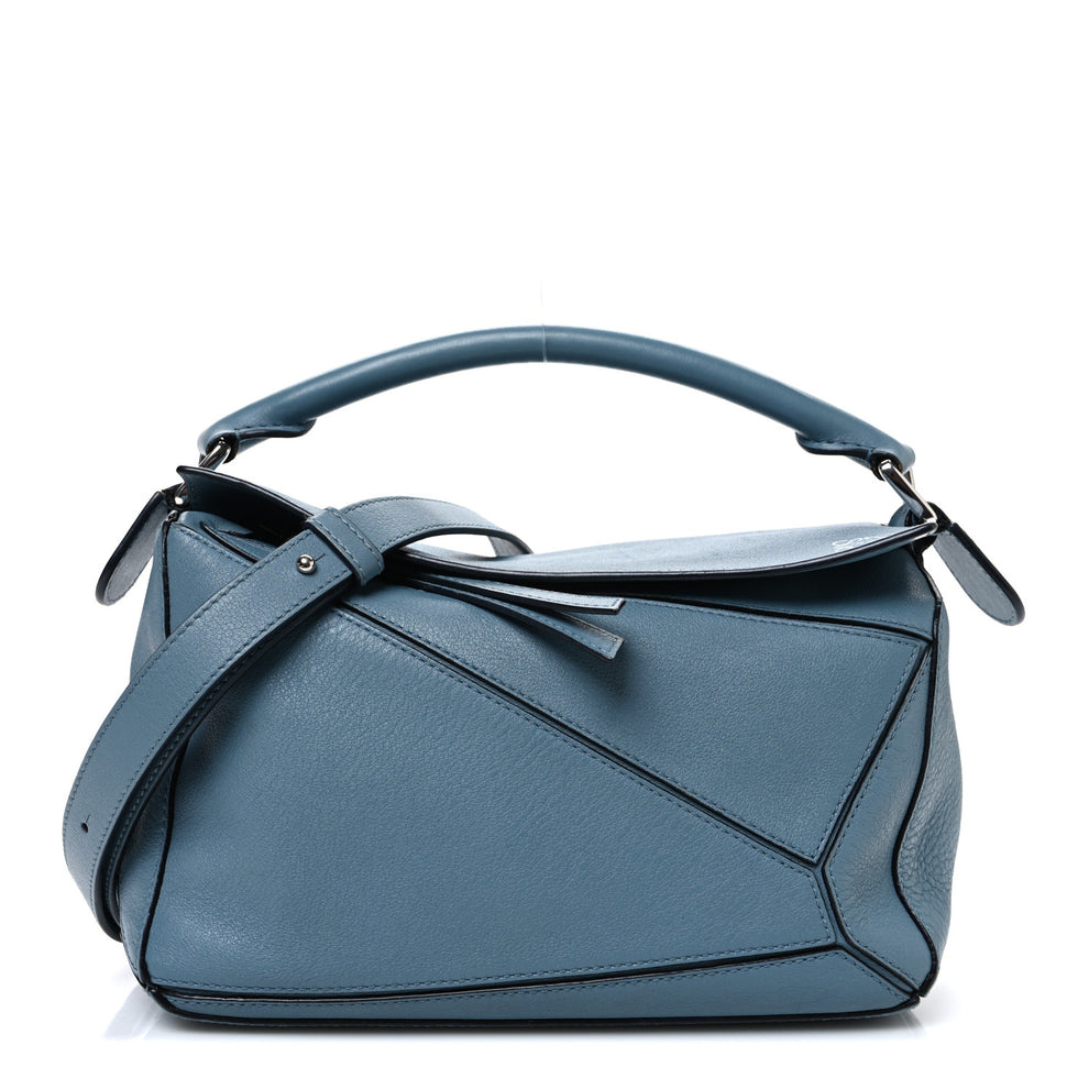 Calfskin Small Puzzle Bag Stone Blue